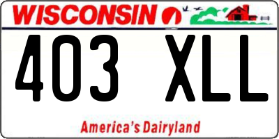 WI license plate 403XLL