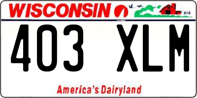 WI license plate 403XLM
