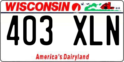 WI license plate 403XLN