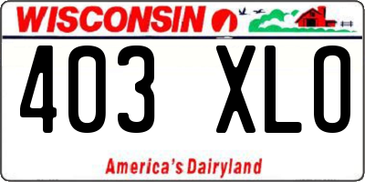 WI license plate 403XLO