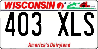 WI license plate 403XLS