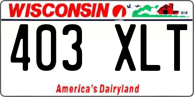 WI license plate 403XLT