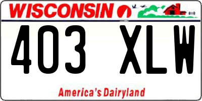 WI license plate 403XLW