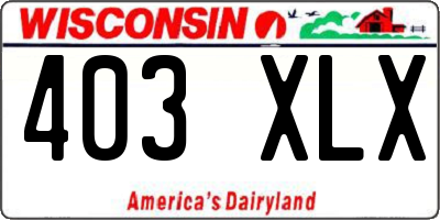 WI license plate 403XLX