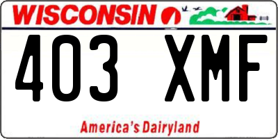 WI license plate 403XMF