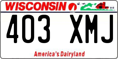 WI license plate 403XMJ