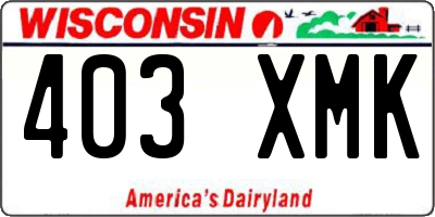 WI license plate 403XMK
