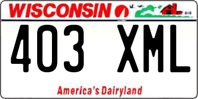 WI license plate 403XML