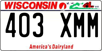 WI license plate 403XMM