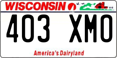 WI license plate 403XMO