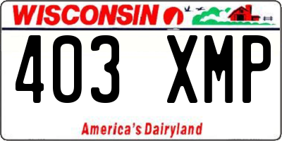 WI license plate 403XMP