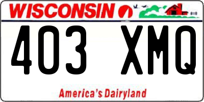WI license plate 403XMQ
