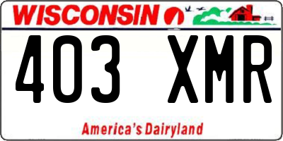 WI license plate 403XMR