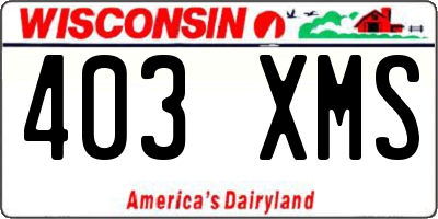 WI license plate 403XMS