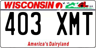 WI license plate 403XMT