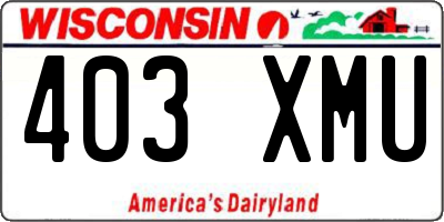 WI license plate 403XMU