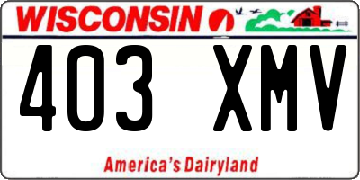 WI license plate 403XMV