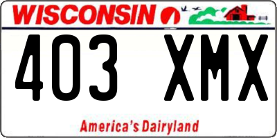 WI license plate 403XMX