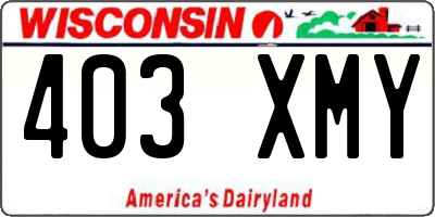 WI license plate 403XMY