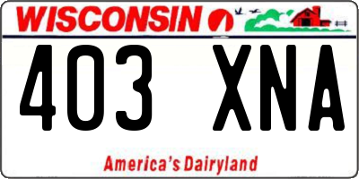 WI license plate 403XNA