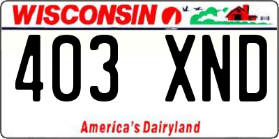 WI license plate 403XND