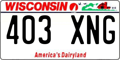 WI license plate 403XNG