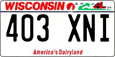 WI license plate 403XNI