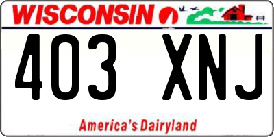 WI license plate 403XNJ