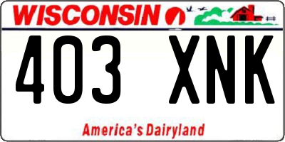 WI license plate 403XNK