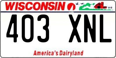 WI license plate 403XNL