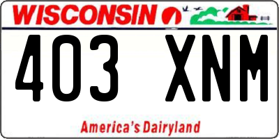 WI license plate 403XNM
