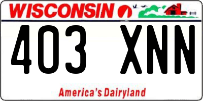 WI license plate 403XNN