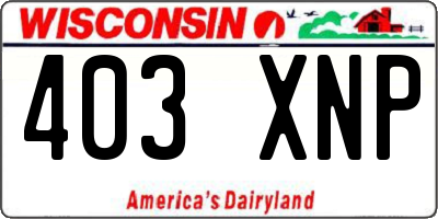 WI license plate 403XNP