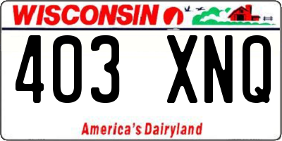 WI license plate 403XNQ