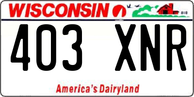 WI license plate 403XNR