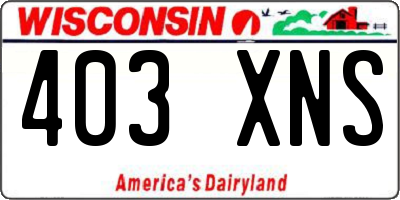 WI license plate 403XNS