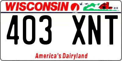 WI license plate 403XNT