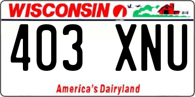 WI license plate 403XNU