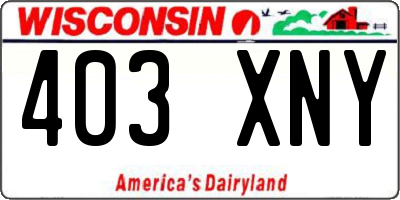 WI license plate 403XNY