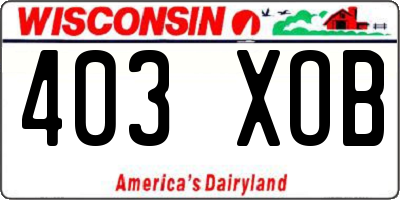 WI license plate 403XOB