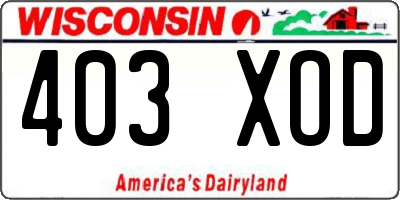 WI license plate 403XOD
