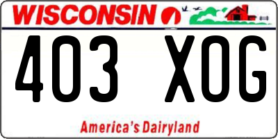 WI license plate 403XOG