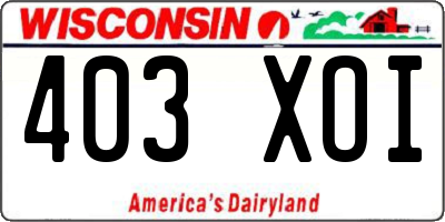 WI license plate 403XOI