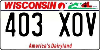 WI license plate 403XOV