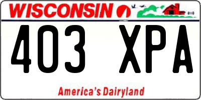 WI license plate 403XPA