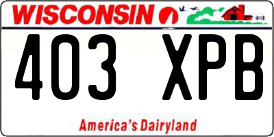 WI license plate 403XPB