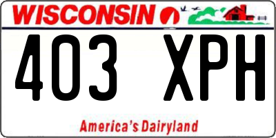 WI license plate 403XPH
