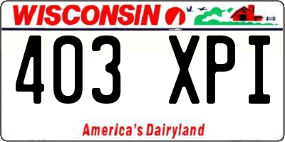 WI license plate 403XPI