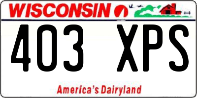 WI license plate 403XPS