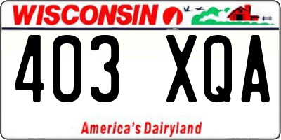 WI license plate 403XQA